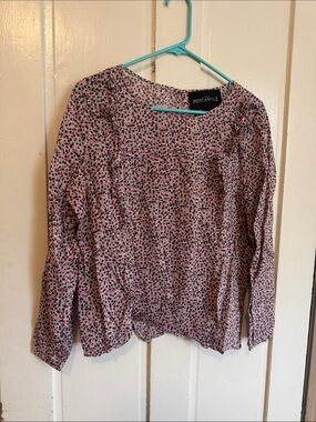 J. Crew - Pink Floral Blouse with Ruffle Detail